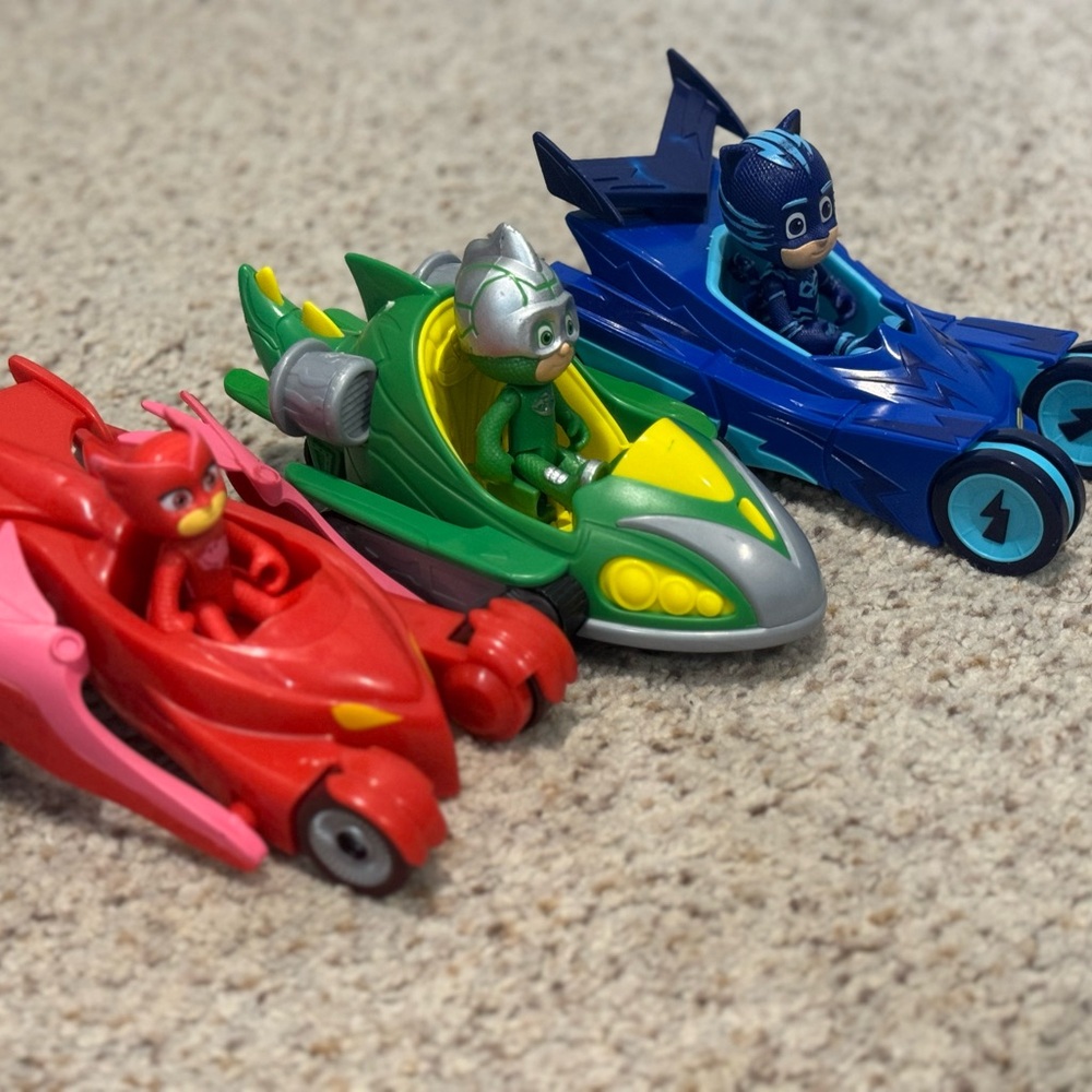 PJ Mask Toy Vehicle Set - Red, Green, Blue